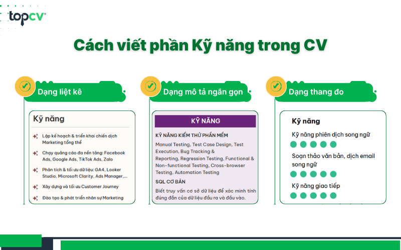 Cách trình bày mục Kỹ năng trong CV xin việc